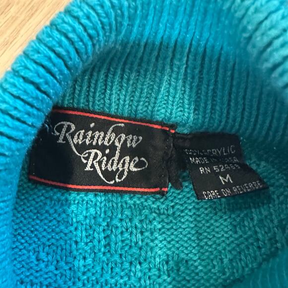 Women’s Vintage Rainbow Ridge Ski Sweater Bright Color 80s SZ M - Picture 3 of 7